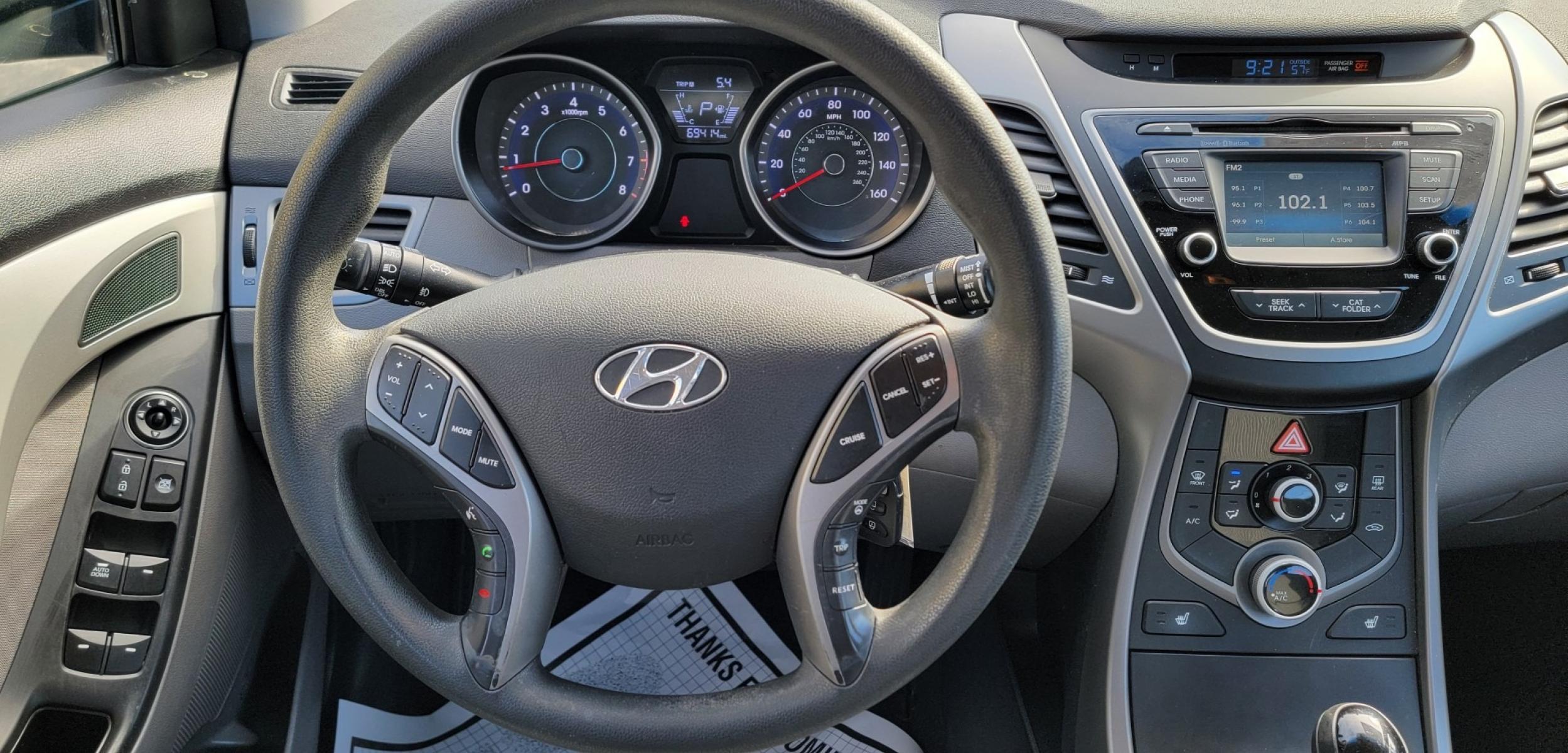 2014 Blue /Gray Hyundai Elantra Limited (5NPDH4AE2EH) with an 1.8L L4 DOHC 16V engine, 6-Speed Automatic transmission, located at 341 N White Horse Pike, Lawnside, NJ, 08045, (856) 262-9500, 39.855621, -75.027451 - Photo #6
